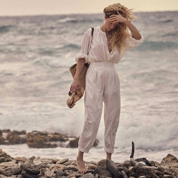 Doen Pants - DÔEN Louvre Linen Pants, Salt, 0 (US)